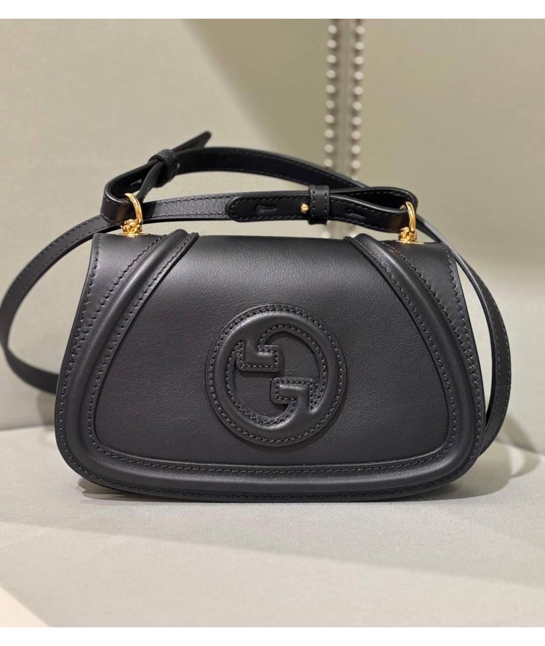 GUCCI Черная кожаная сумка через плечо, фото 2