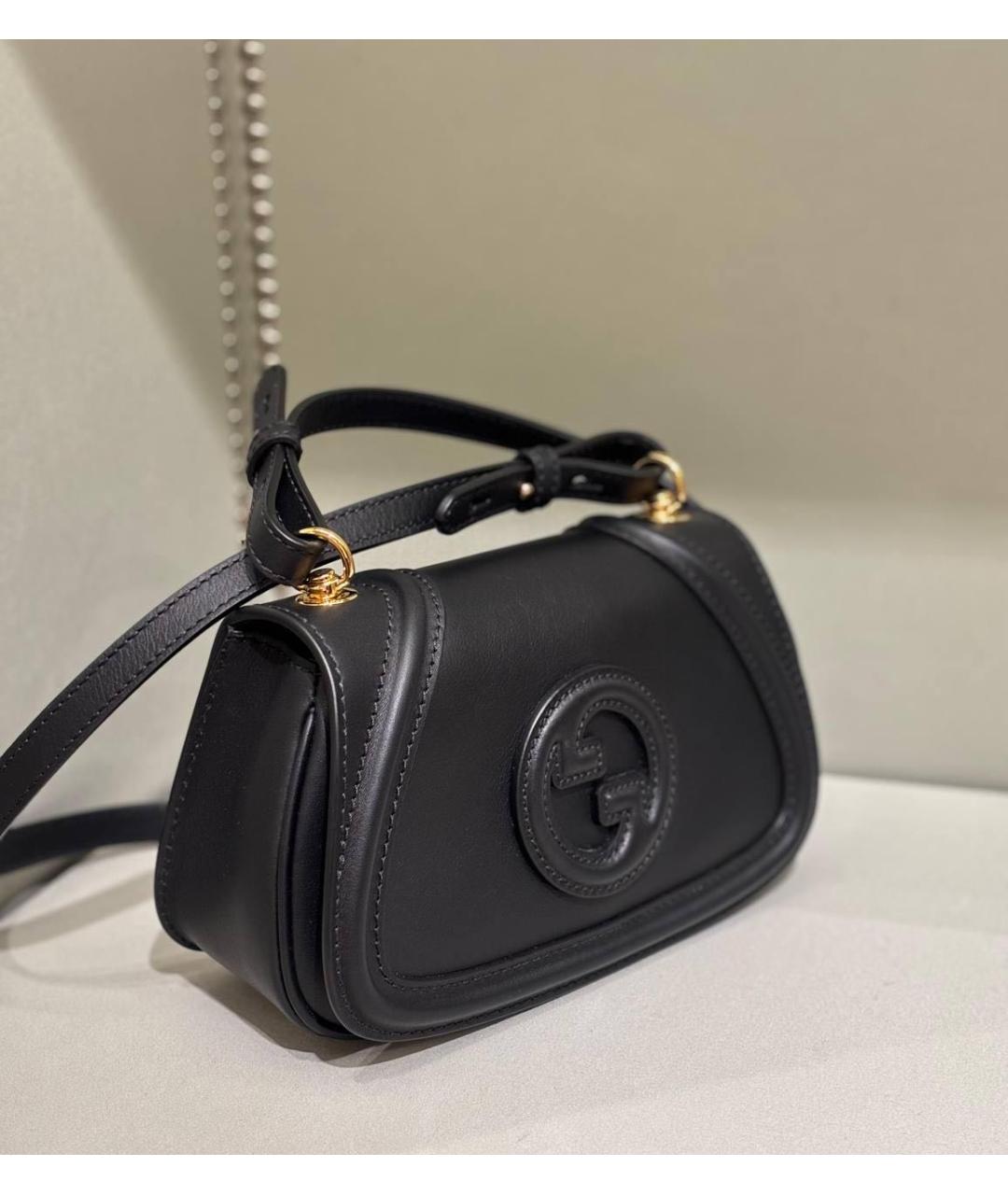GUCCI Черная кожаная сумка через плечо, фото 4
