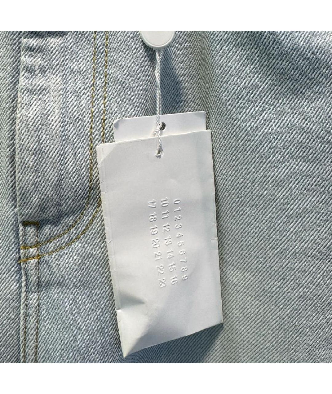 MAISON MARGIELA Голубые хлопковые прямые джинсы, фото 3