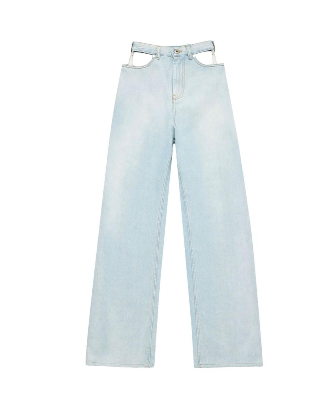 MAISON MARGIELA Голубые хлопковые прямые джинсы, фото 8