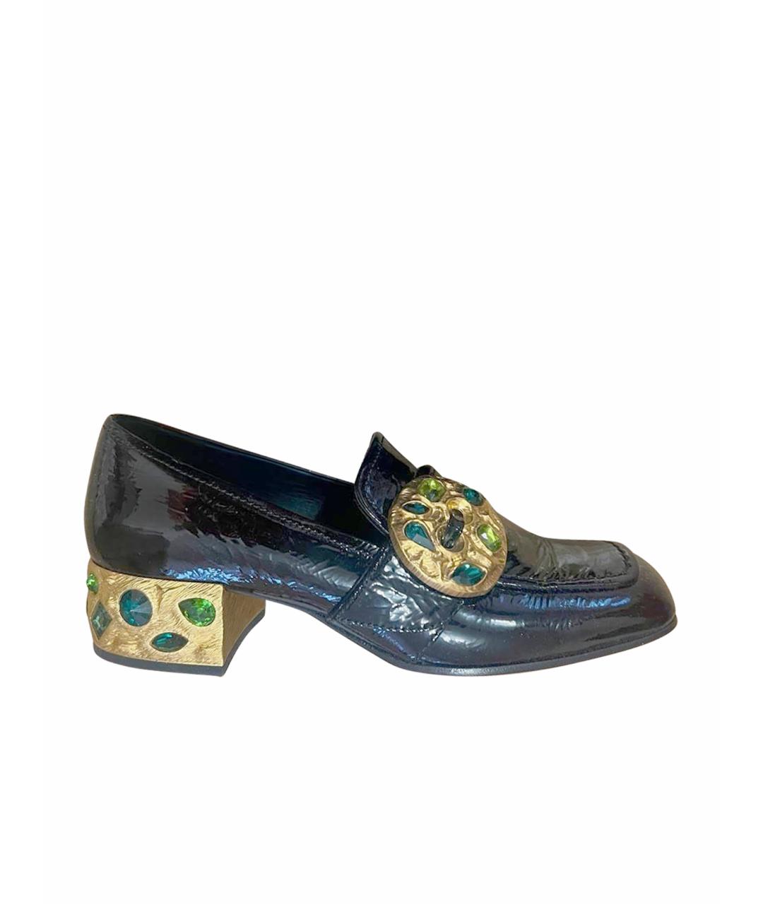 PRADA Черные лоферы из лакированной кожи, фото 1