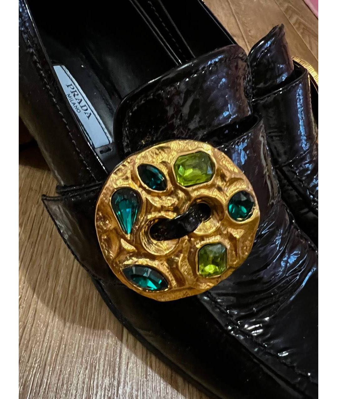 PRADA Черные лоферы из лакированной кожи, фото 3