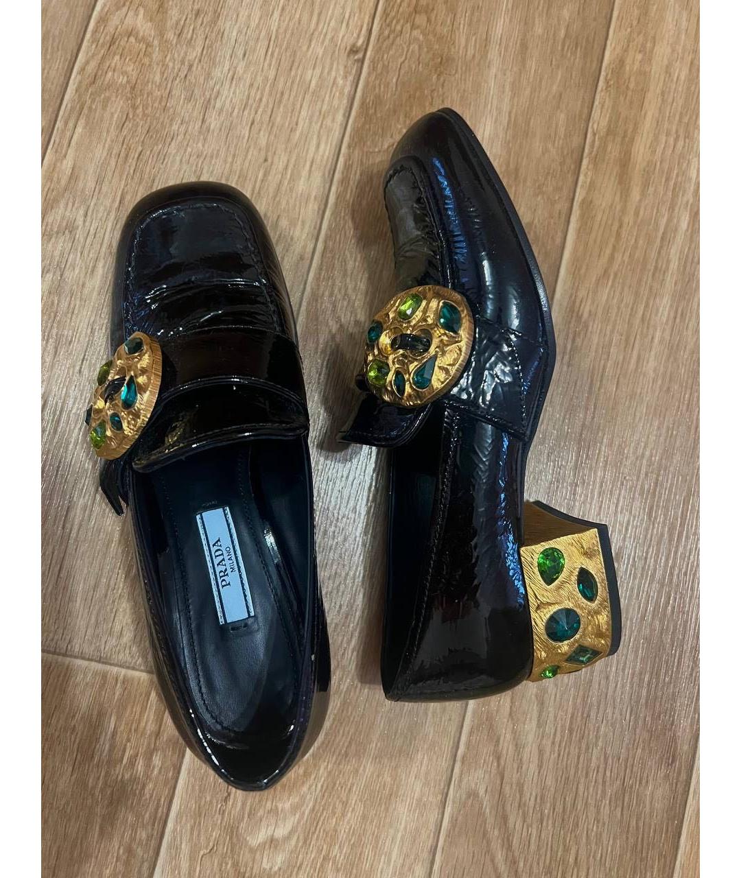 PRADA Черные лоферы из лакированной кожи, фото 6