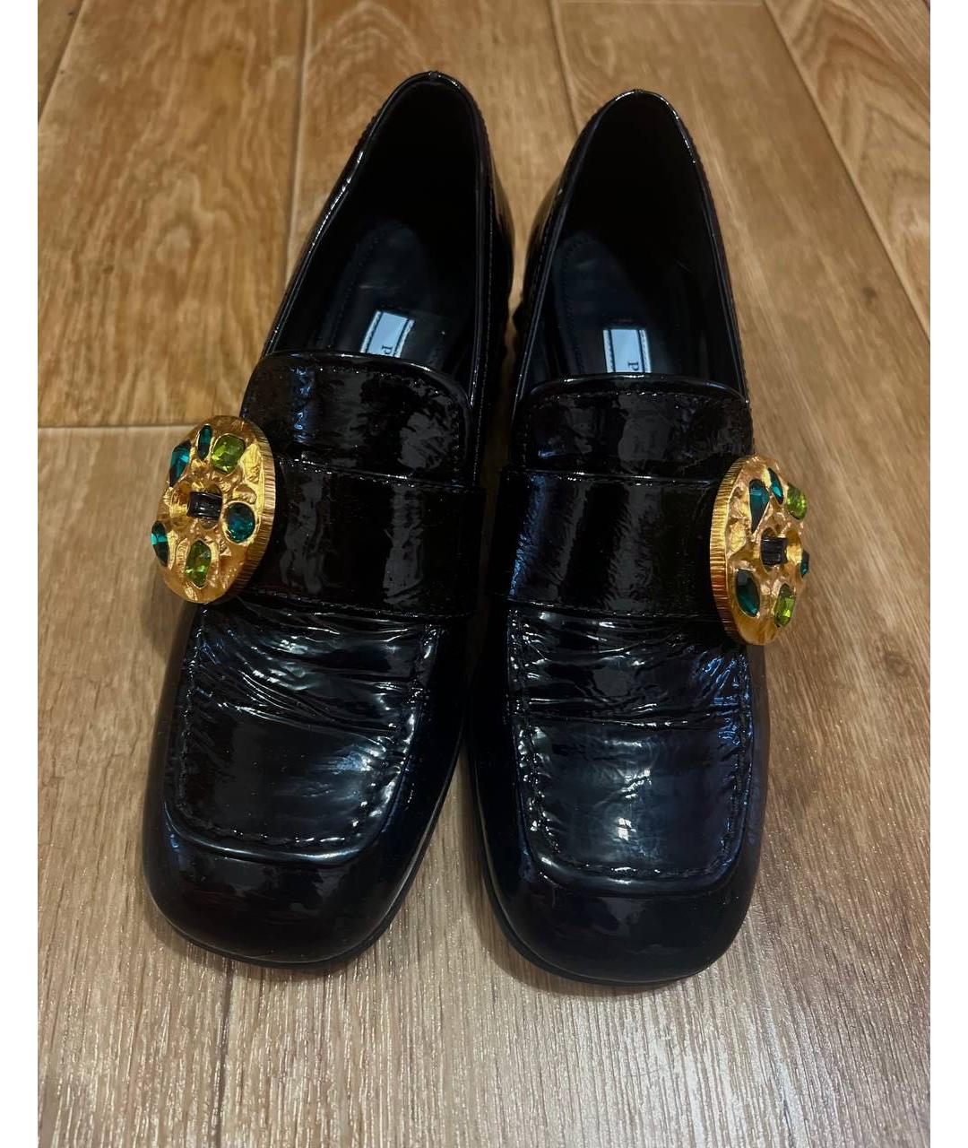 PRADA Черные лоферы из лакированной кожи, фото 2