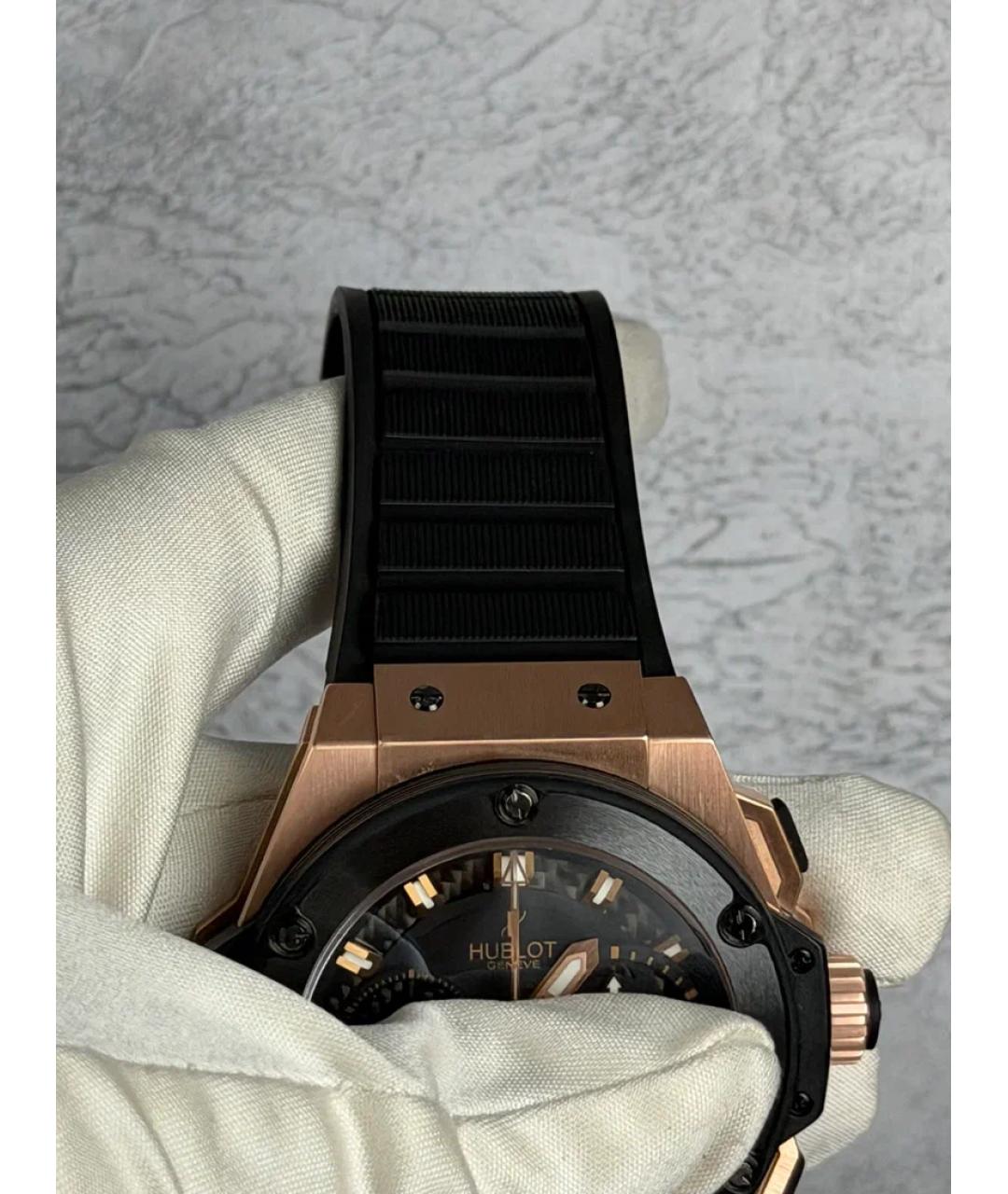 HUBLOT Черные часы из розового золота, фото 6