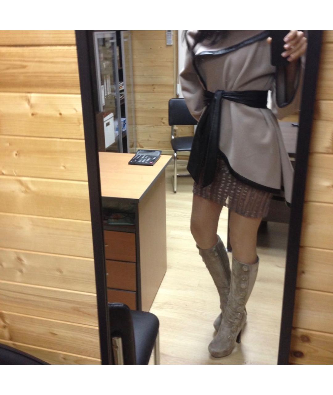 GIAN MARCO LORENZI Бежевые замшевые сапоги, фото 3