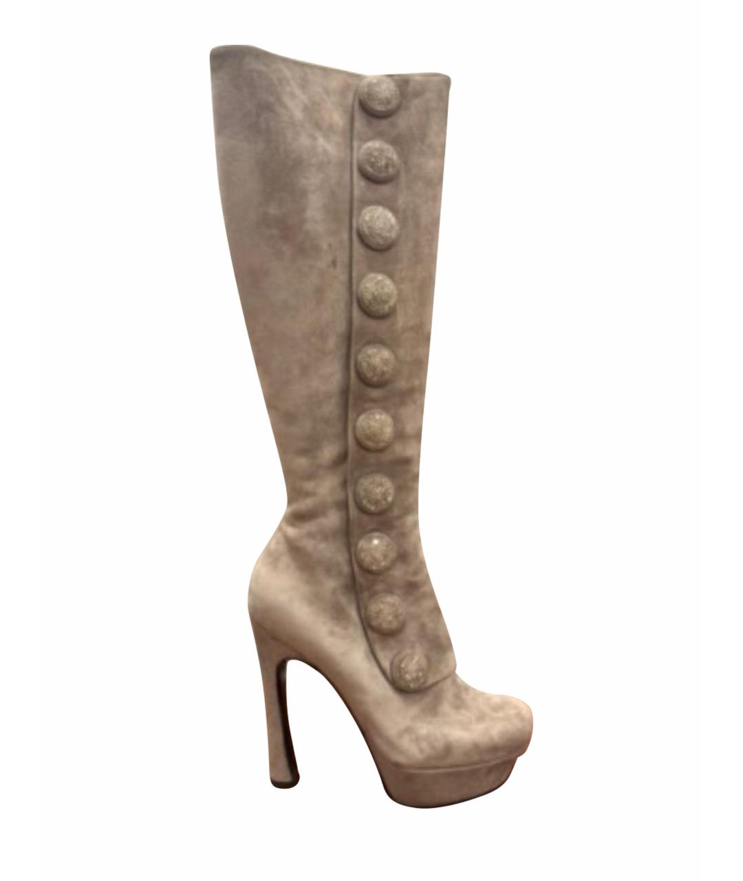 GIAN MARCO LORENZI Бежевые замшевые сапоги, фото 1