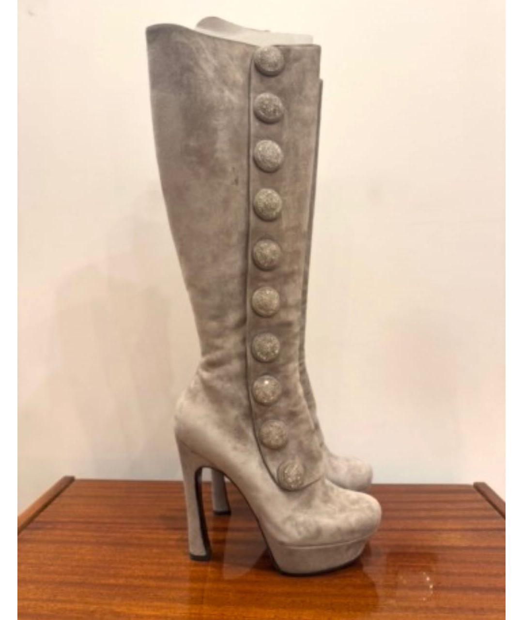 GIAN MARCO LORENZI Бежевые замшевые сапоги, фото 4