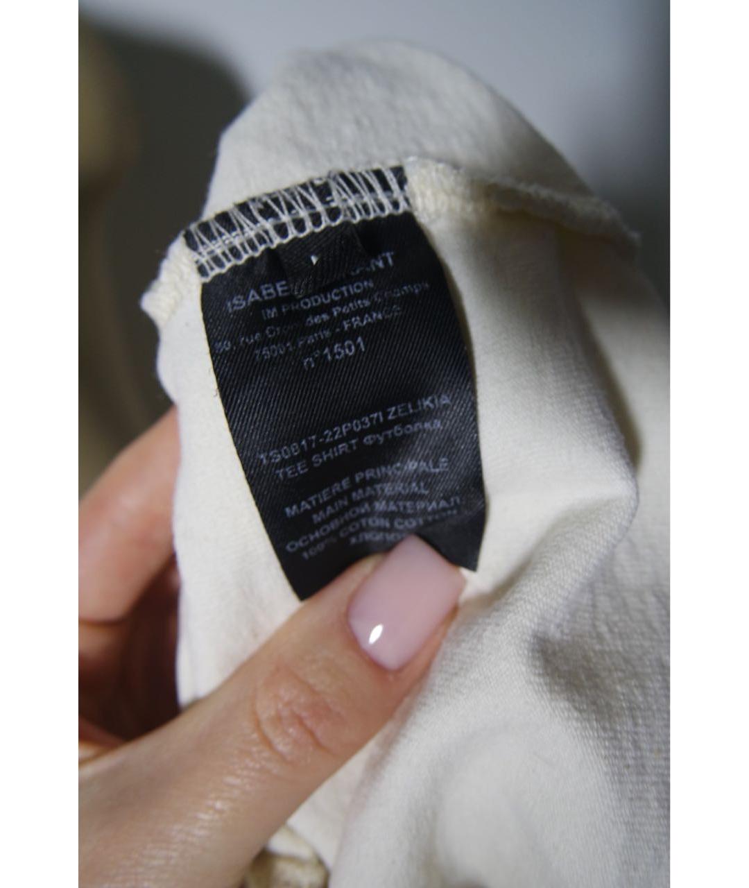 ISABEL MARANT ETOILE Бежевая хлопковая футболка, фото 6