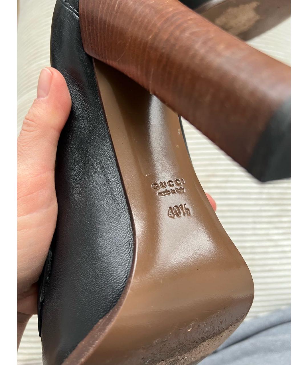 GUCCI Черные кожаные туфли, фото 7