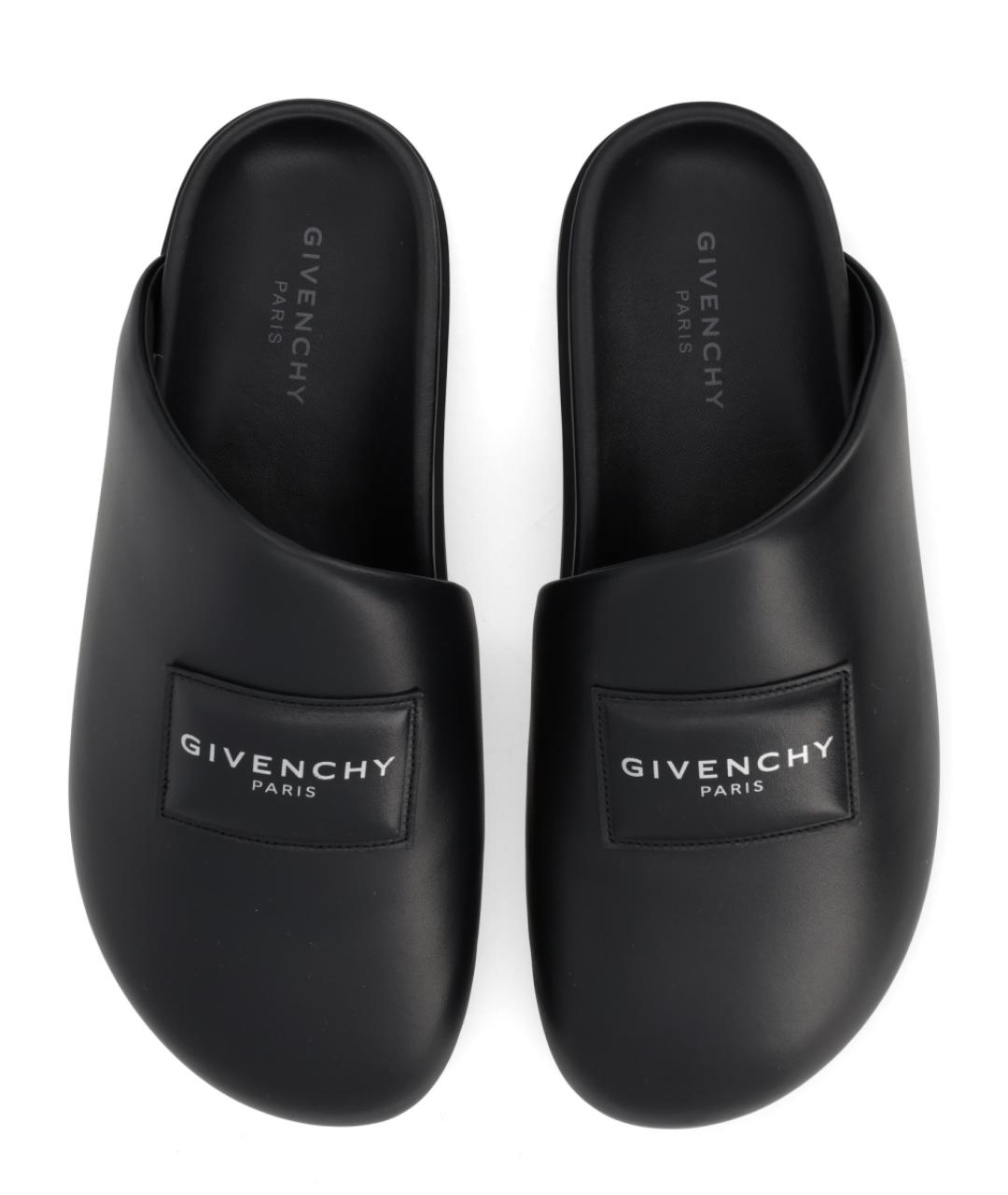 GIVENCHY Черные кожаные шлепанцы, фото 4
