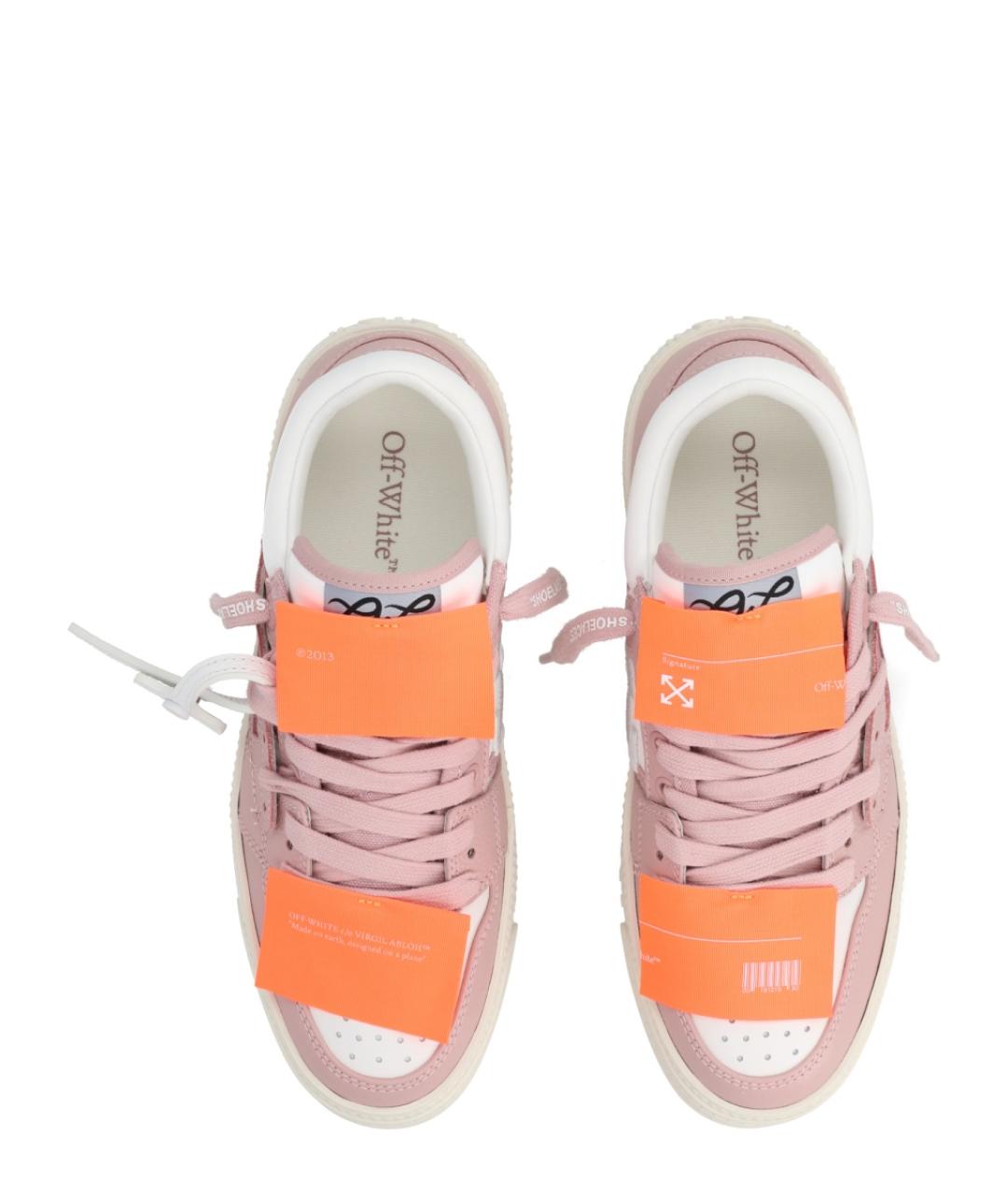 OFF-WHITE Розовые кожаные кроссовки, фото 5