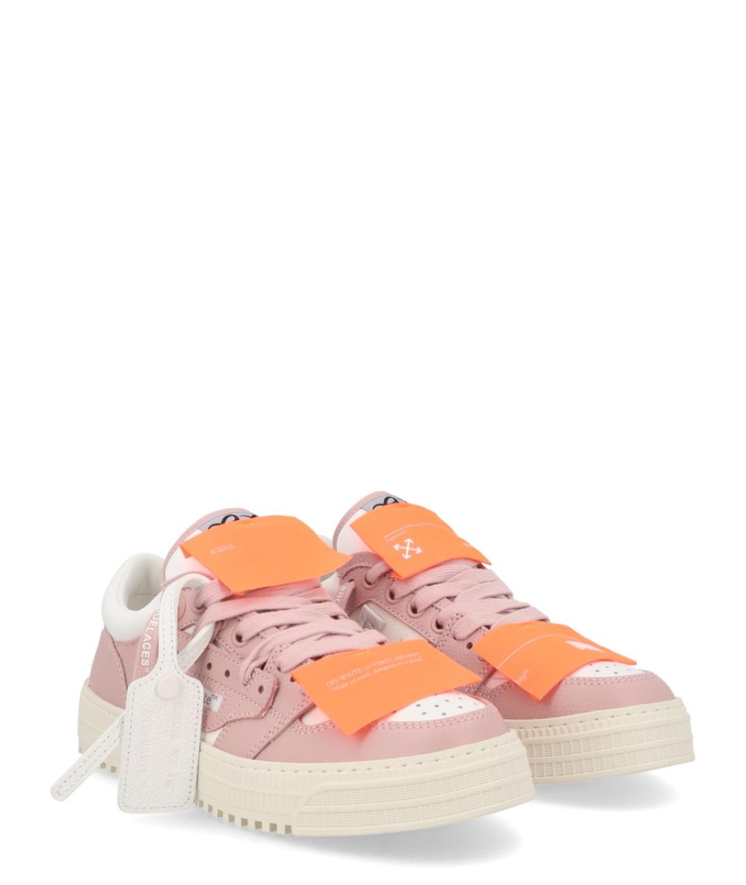 OFF-WHITE Розовые кожаные кроссовки, фото 2