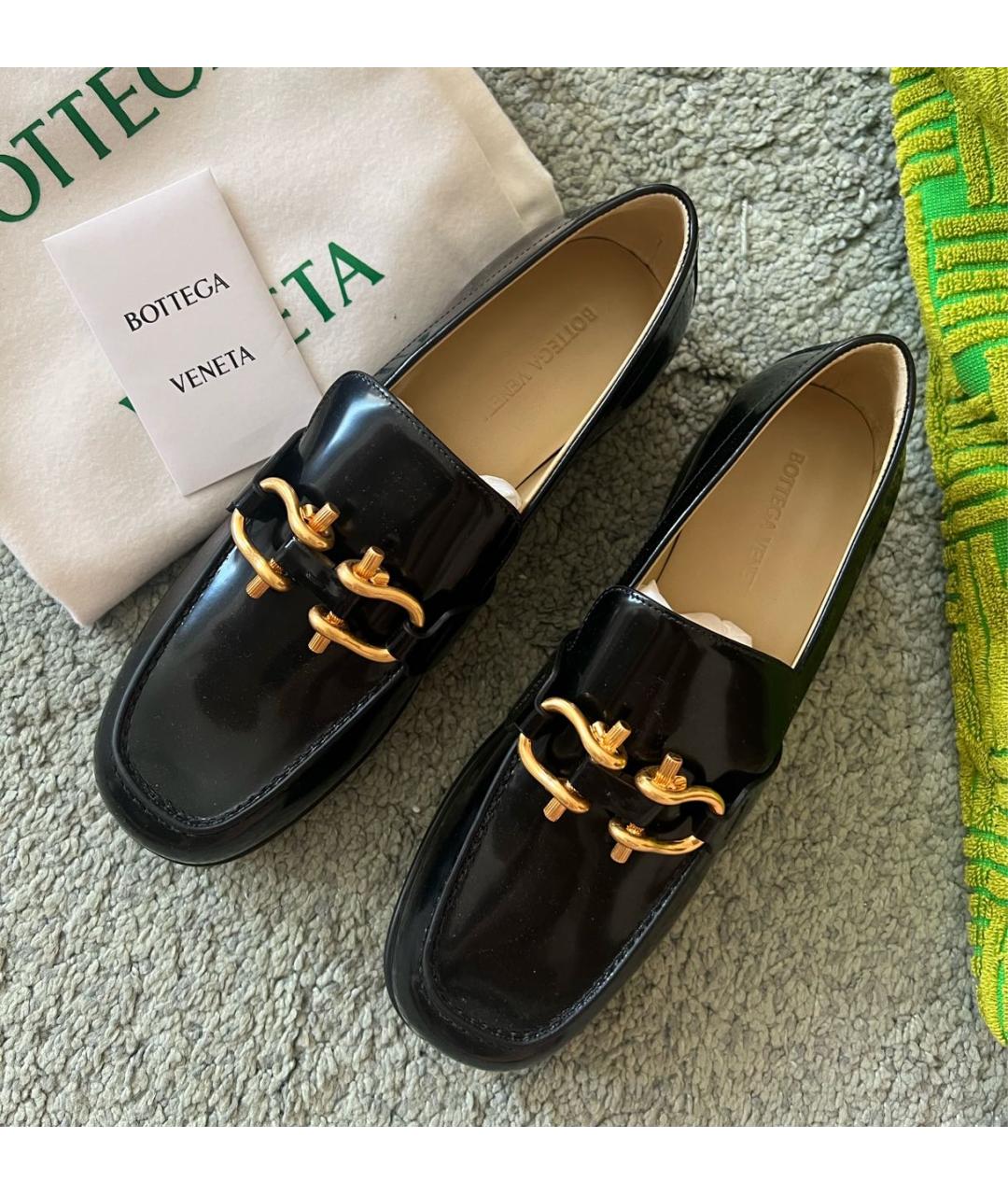 BOTTEGA VENETA Черные кожаные лоферы, фото 5