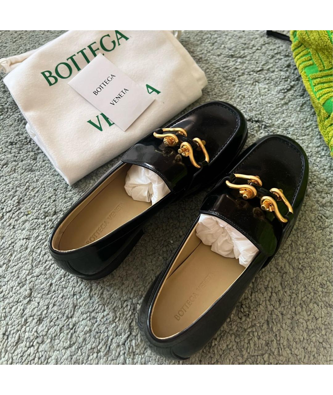 BOTTEGA VENETA Черные кожаные лоферы, фото 7