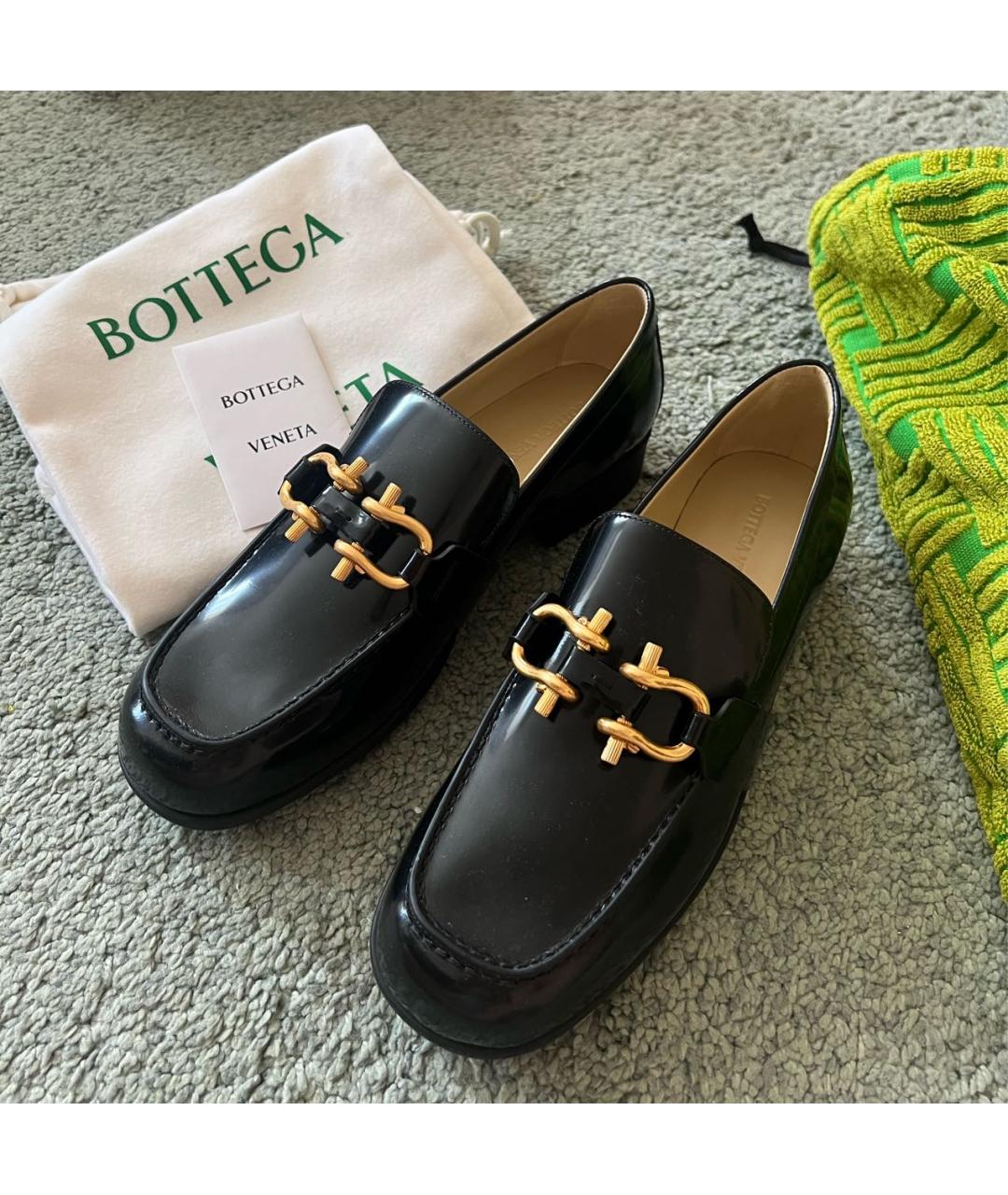 BOTTEGA VENETA Черные кожаные лоферы, фото 4