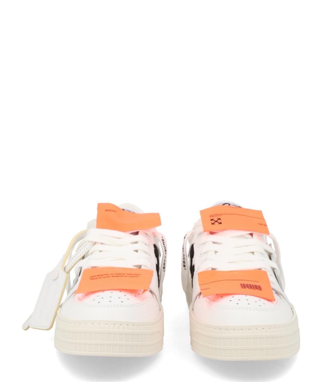 OFF-WHITE Белые кожаные низкие кроссовки / кеды, фото 3