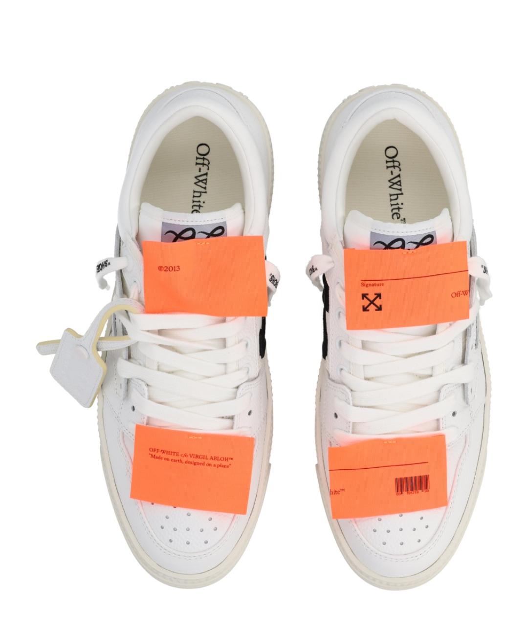 OFF-WHITE Белые кожаные низкие кроссовки / кеды, фото 5