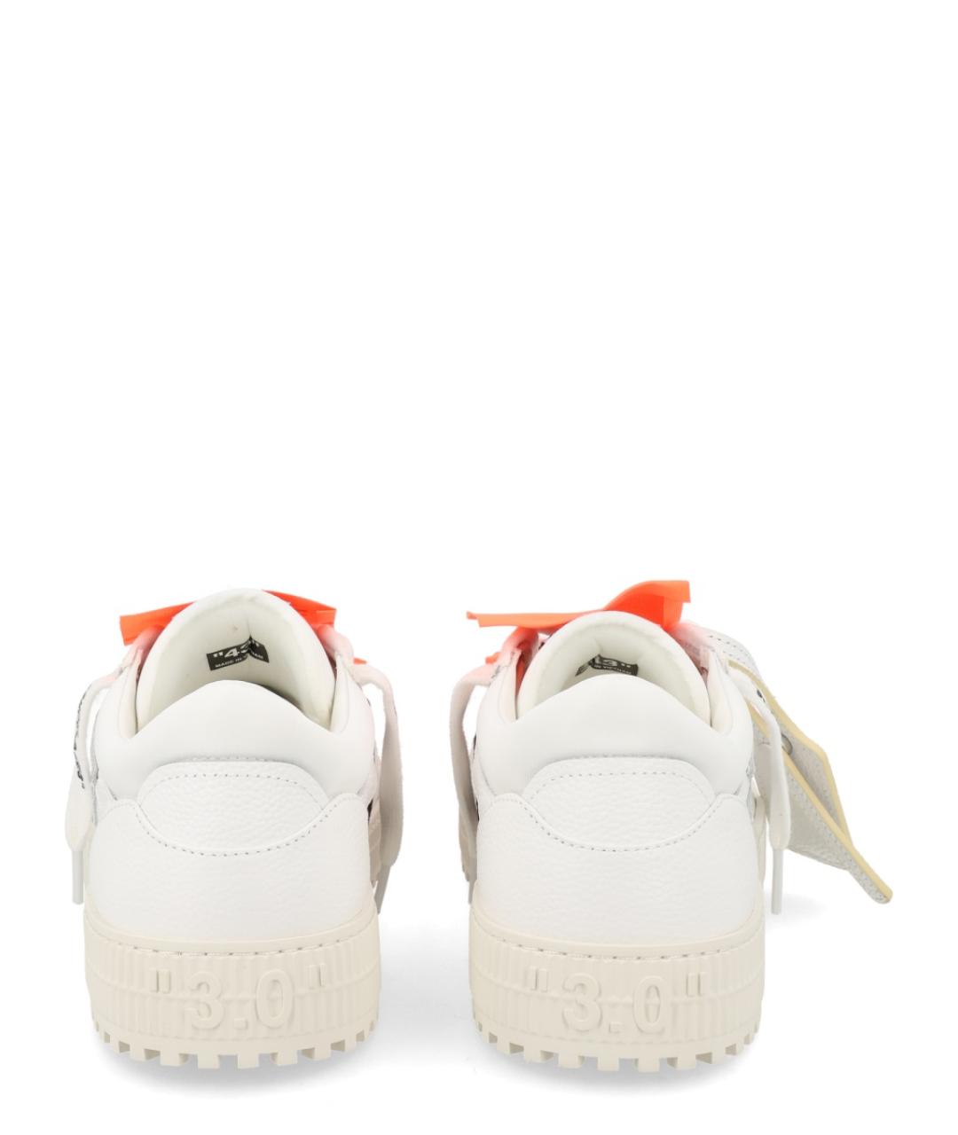 OFF-WHITE Белые кожаные низкие кроссовки / кеды, фото 4