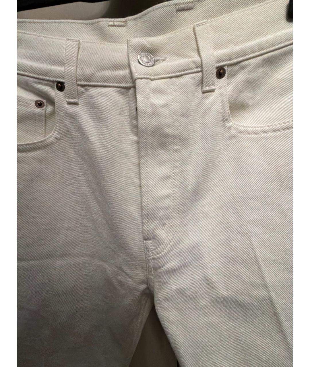 CELINE Белые хлопковые прямые джинсы, фото 7