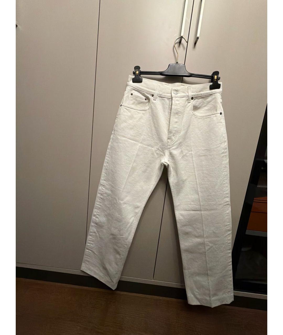 CELINE Белые хлопковые прямые джинсы, фото 8