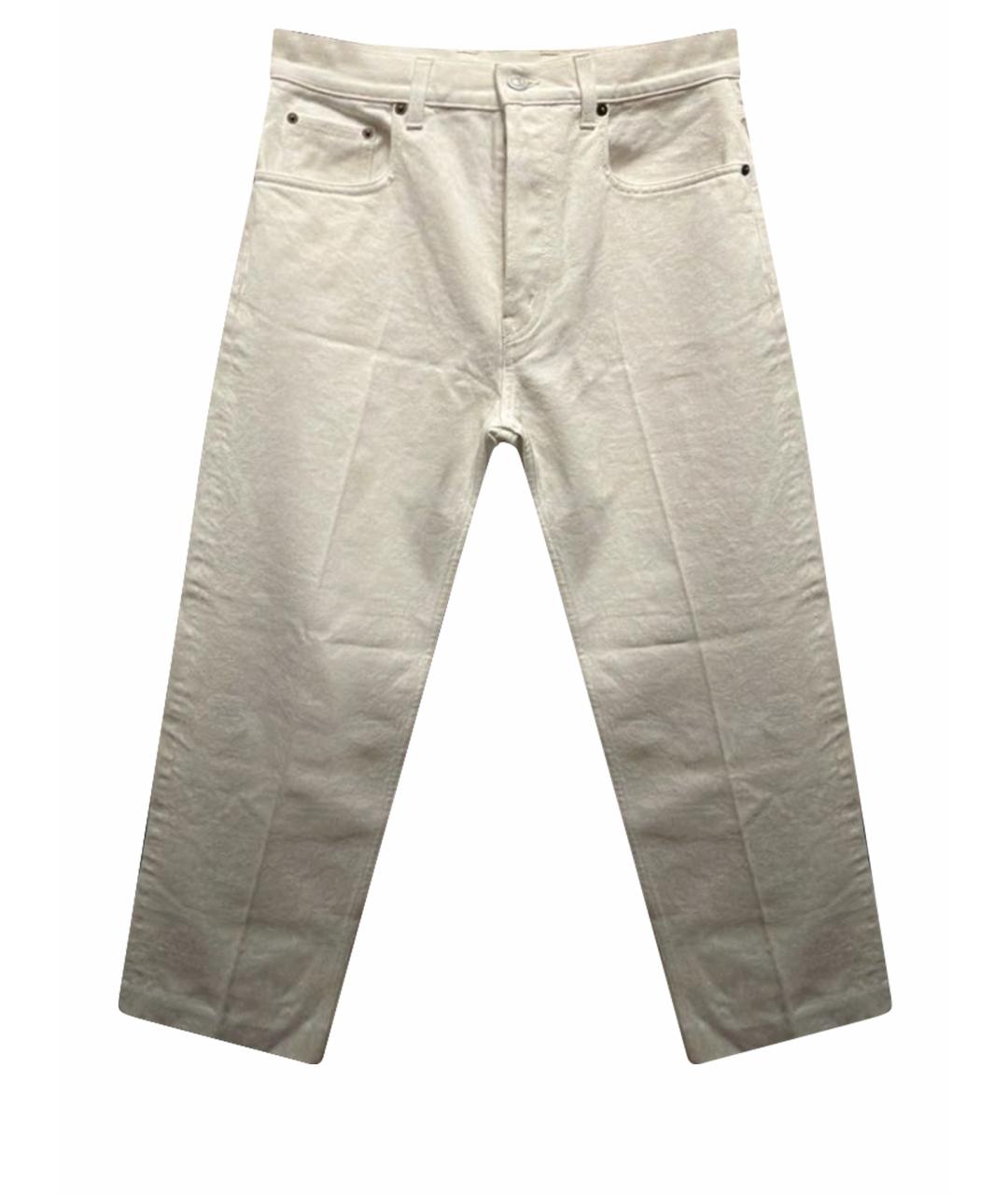 CELINE Белые хлопковые прямые джинсы, фото 1