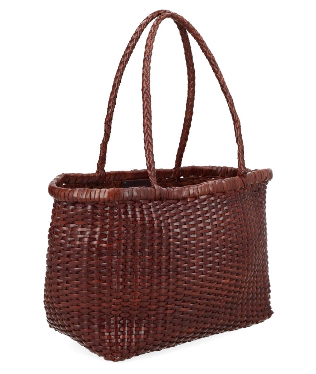 Dragon Diffusion Коричневая кожаная сумка тоут, фото 3