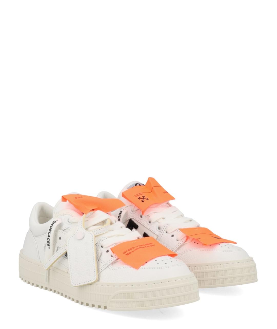 OFF-WHITE Белые кожаные кеды, фото 2