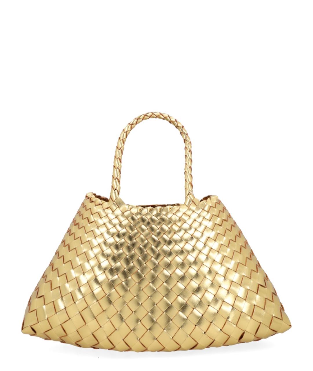 Dragon Diffusion Золотая кожаная сумка тоут, фото 3