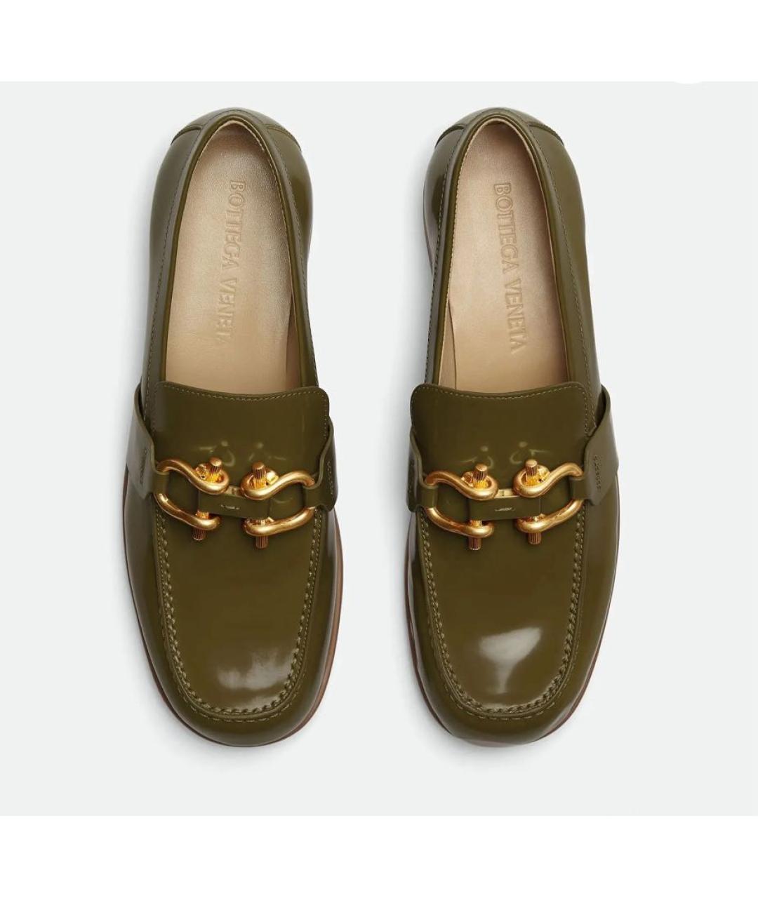BOTTEGA VENETA Хаки кожаные лоферы, фото 2