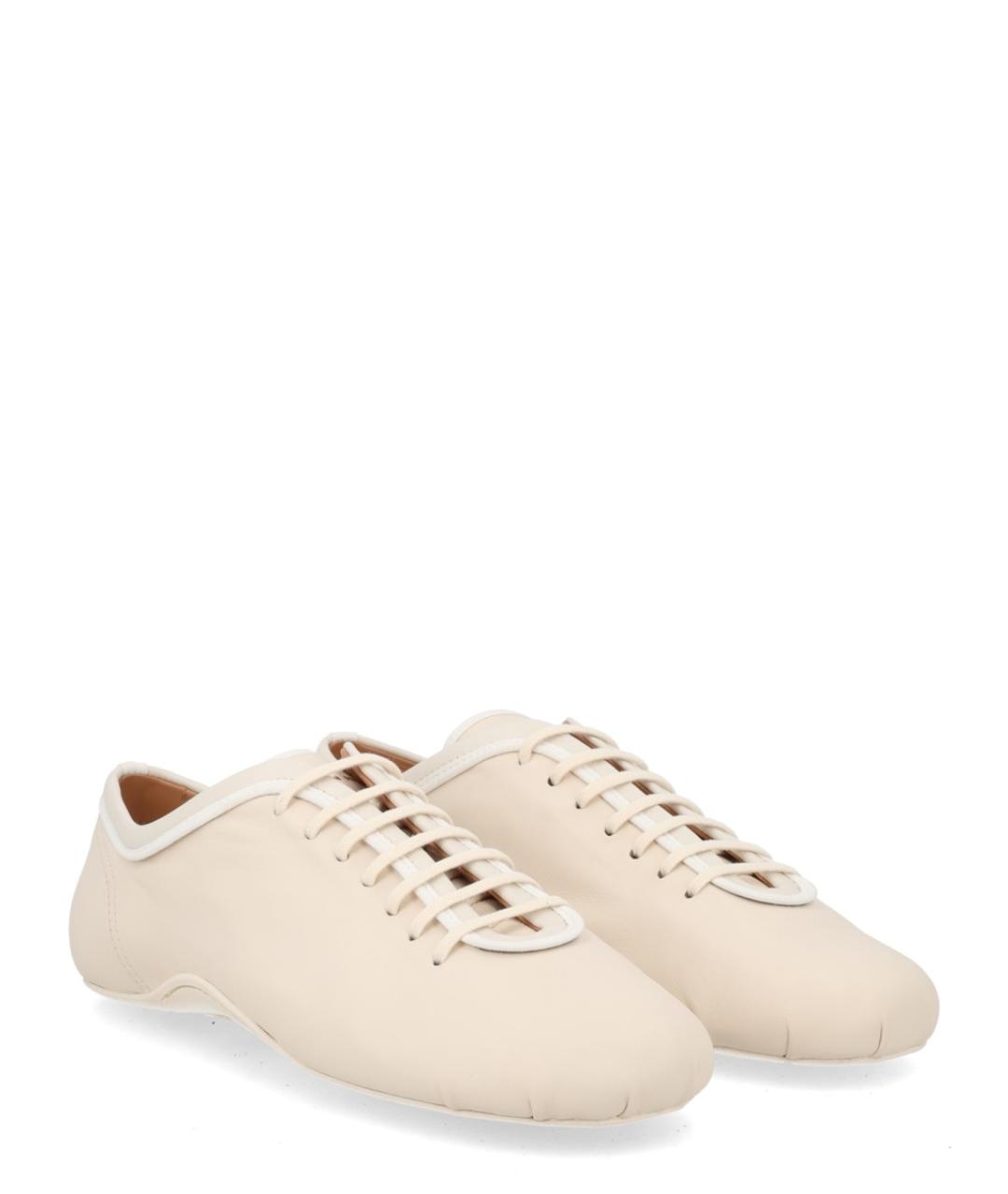 DRIES VAN NOTEN Бежевые кожаные кеды, фото 2