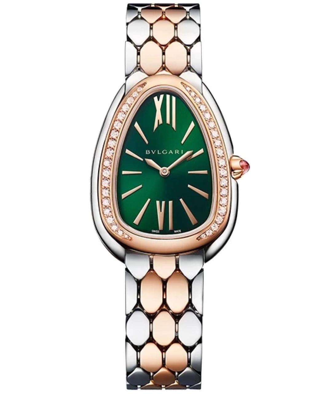 BVLGARI Зеленые часы из розового золота, фото 8