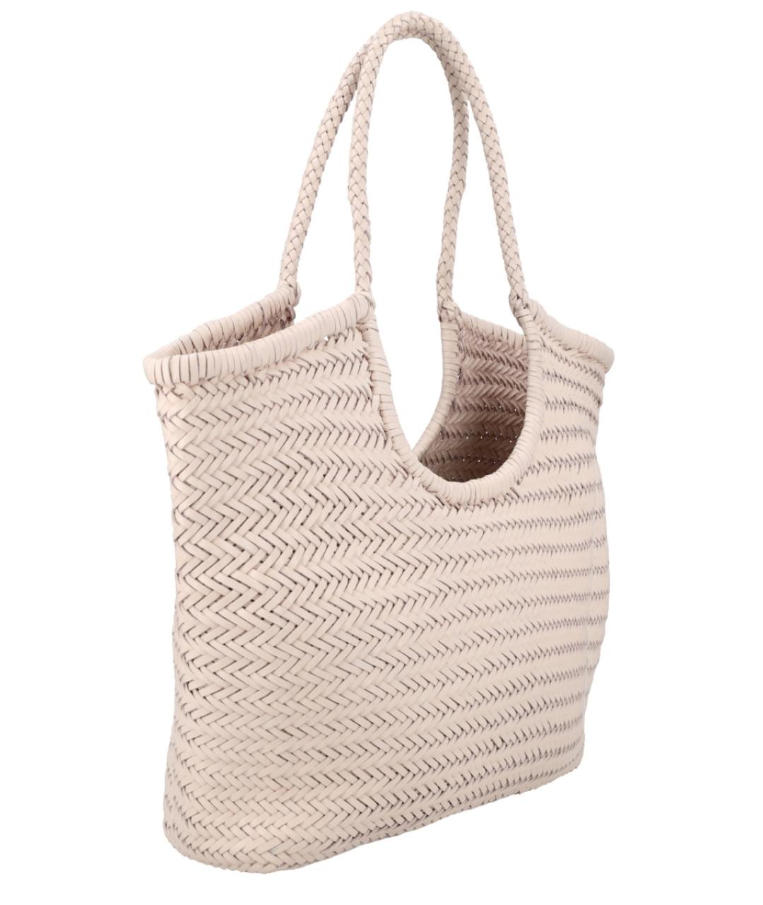 Dragon Diffusion Белая кожаная сумка тоут, фото 2