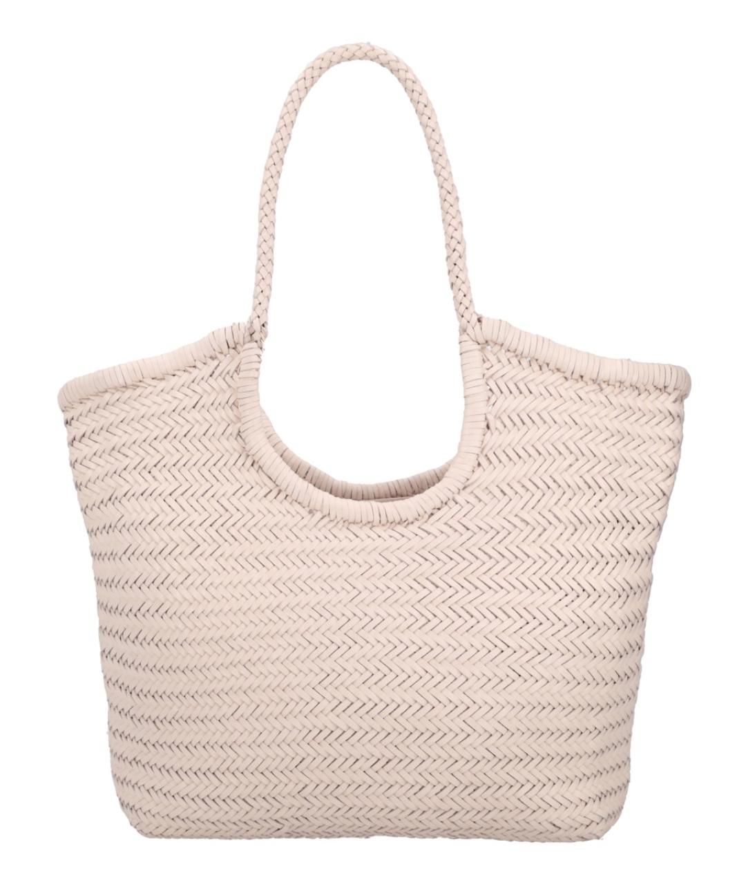 Dragon Diffusion Белая кожаная сумка тоут, фото 3