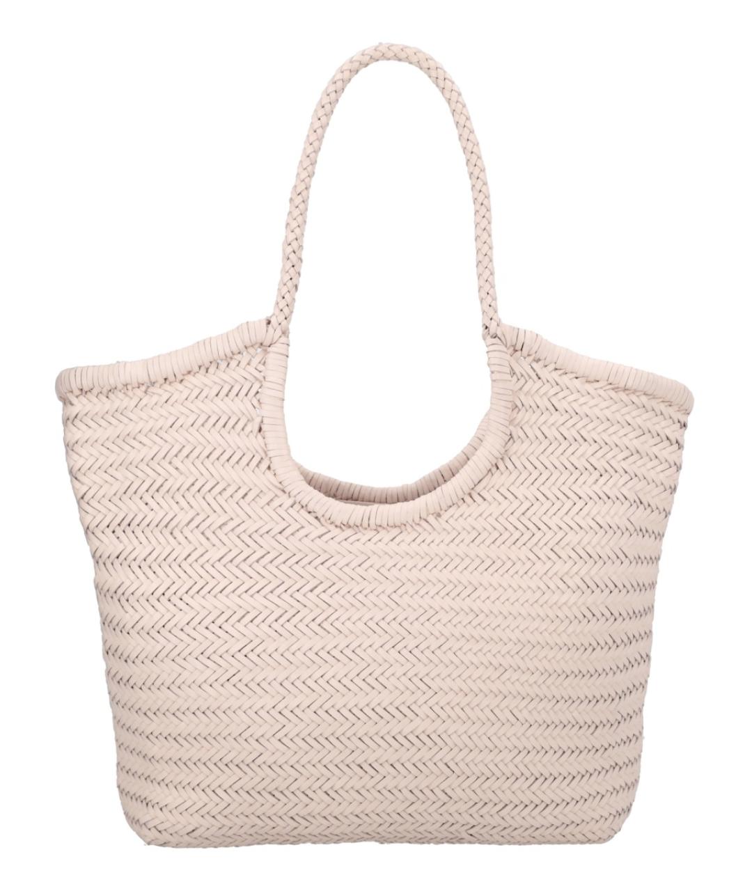 Dragon Diffusion Белая кожаная сумка тоут, фото 1