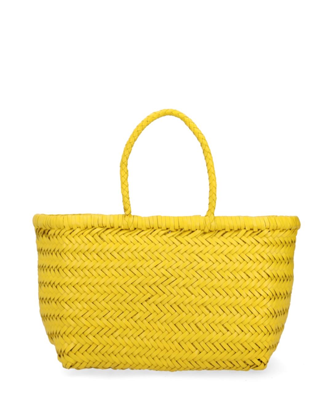 Dragon Diffusion Желтая кожаная сумка тоут, фото 3