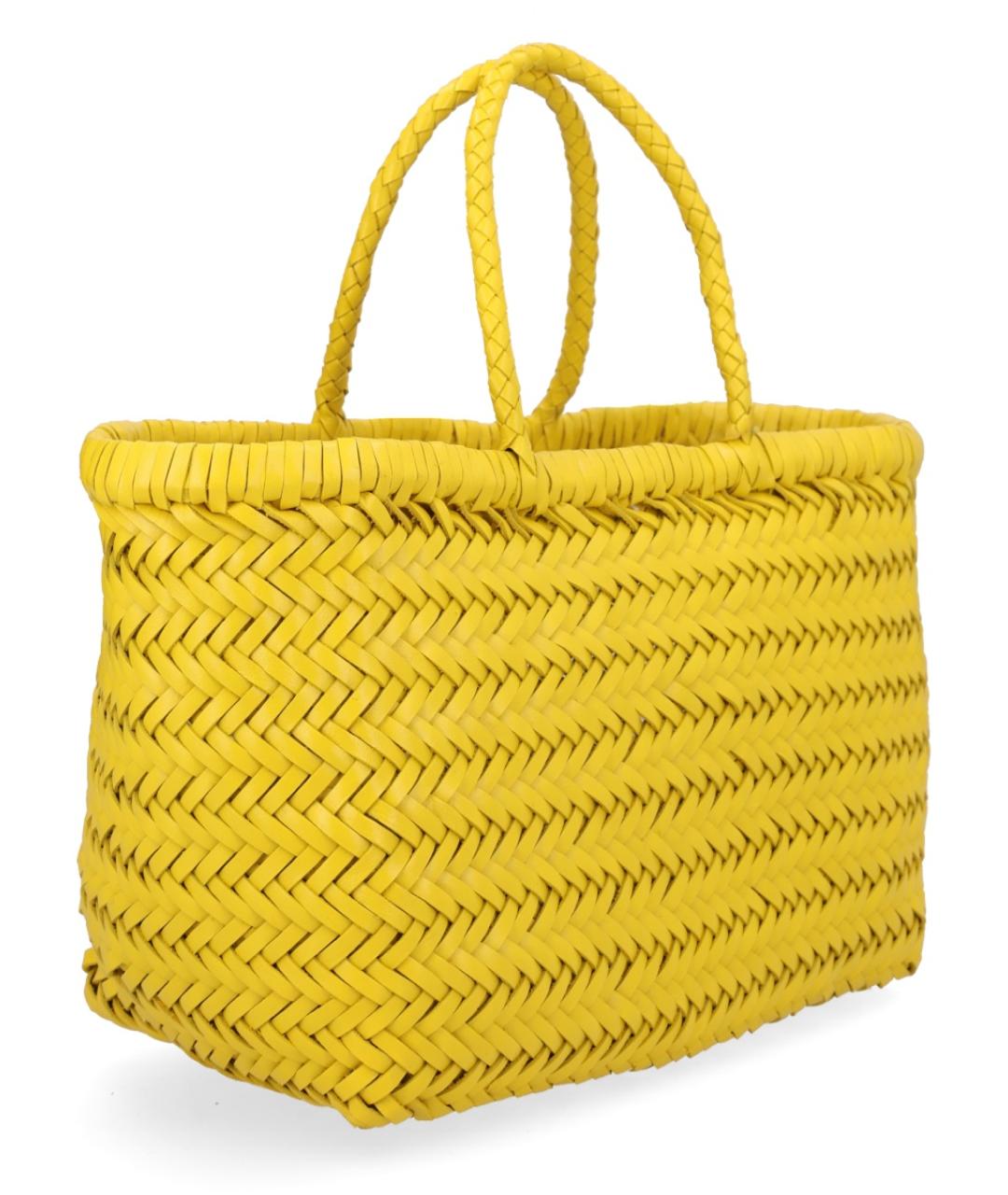 Dragon Diffusion Желтая кожаная сумка тоут, фото 2