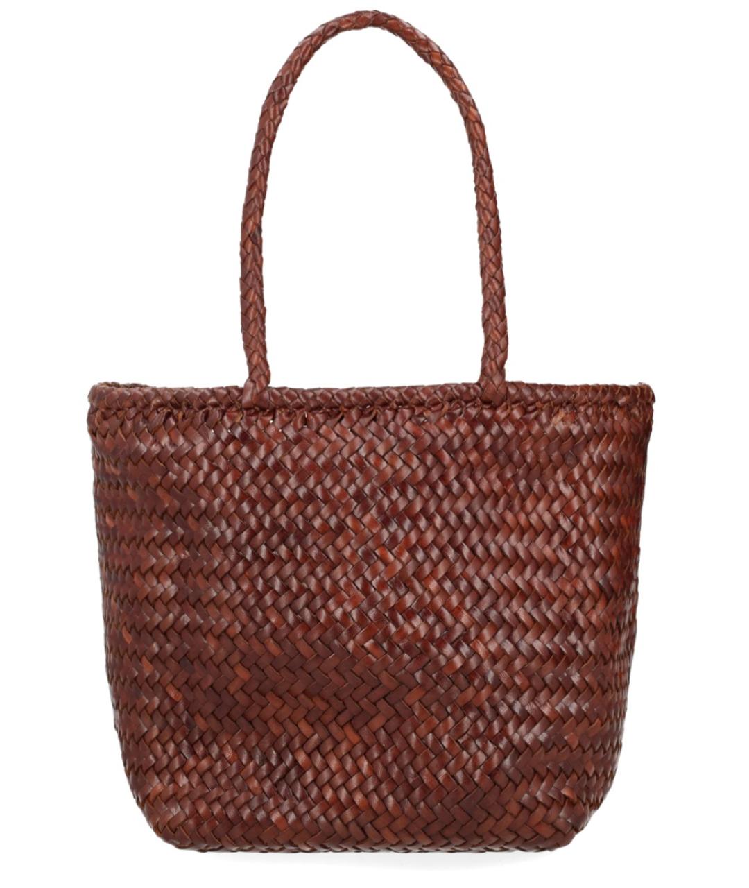 Dragon Diffusion Коричневая кожаная сумка тоут, фото 2