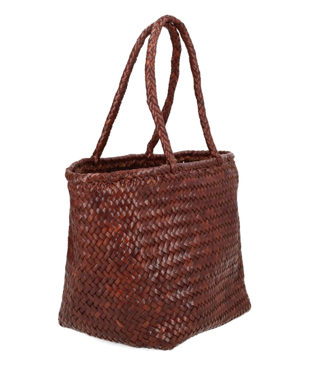 Dragon Diffusion Коричневая кожаная сумка тоут, фото 3