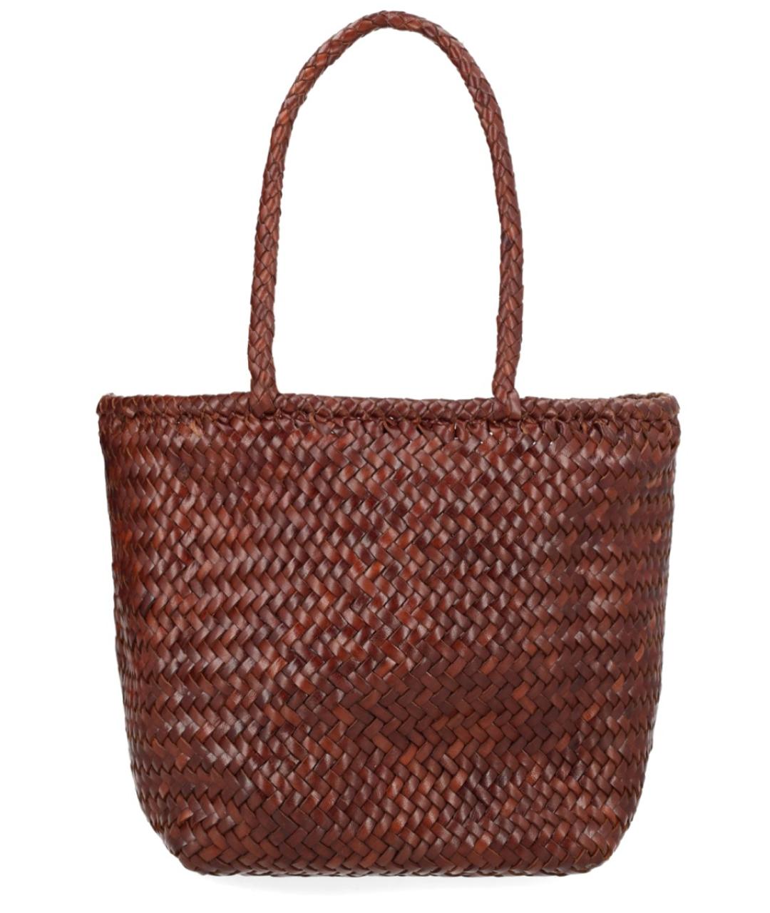 Dragon Diffusion Коричневая кожаная сумка тоут, фото 1