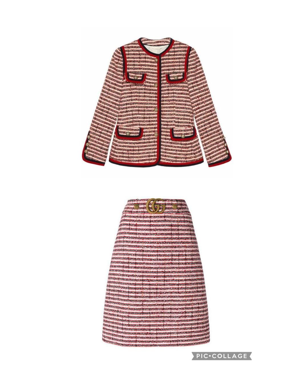 GUCCI Мульти твидовый костюм с юбками, фото 4