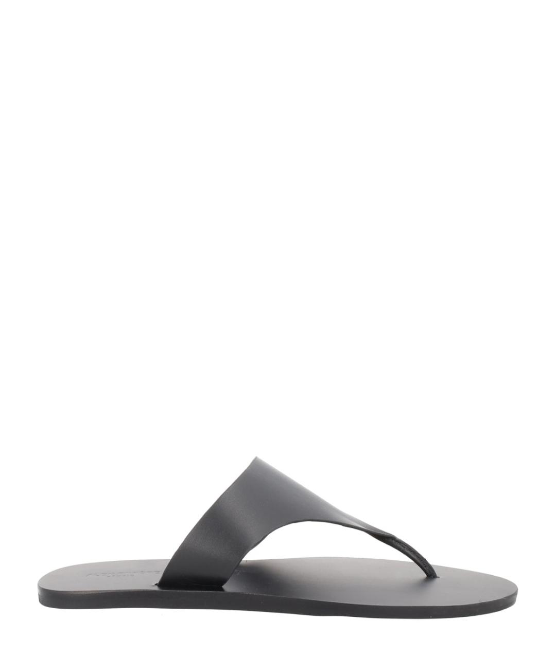 MANEBI Черные кожаные сандалии, фото 1