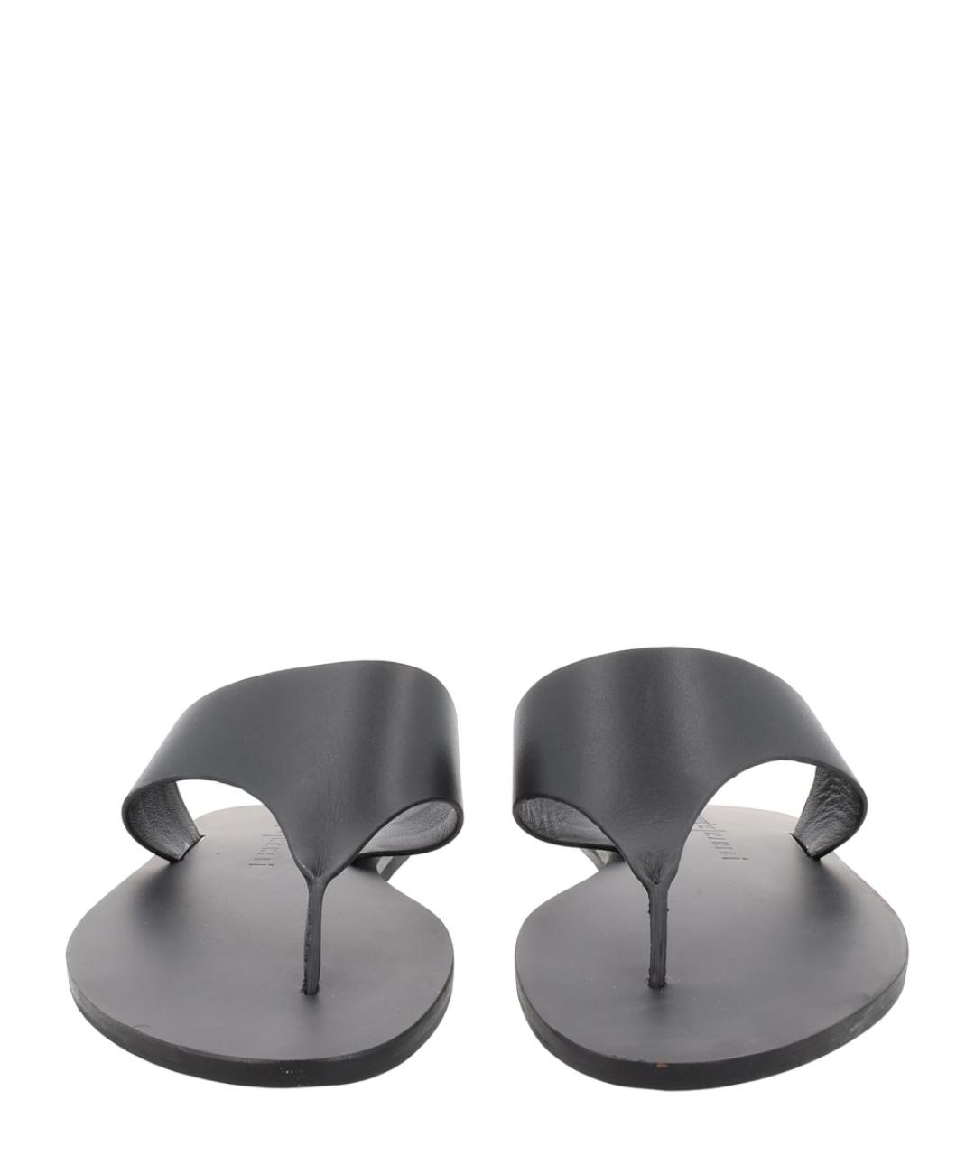 MANEBI Черные кожаные сандалии, фото 3