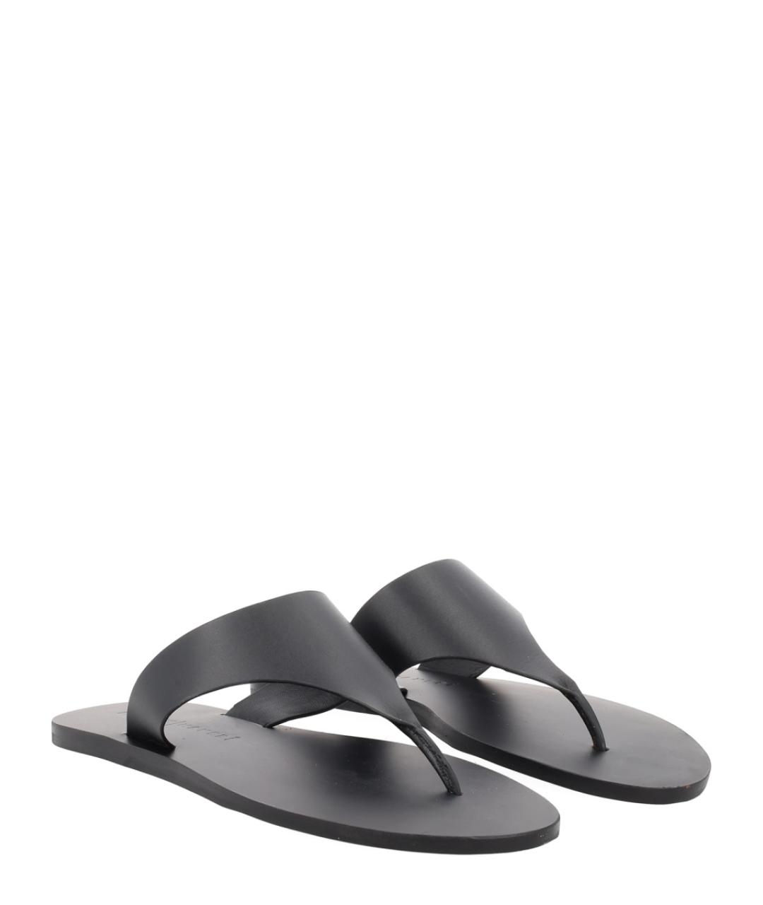 MANEBI Черные кожаные сандалии, фото 2