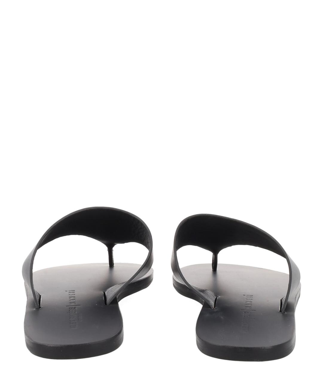 MANEBI Черные кожаные сандалии, фото 4