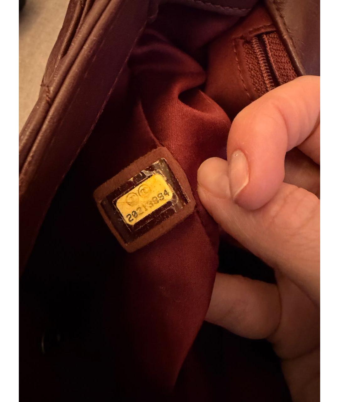 CHANEL Бордовая кожаная сумка через плечо, фото 7