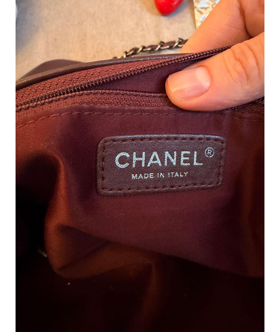 CHANEL Бордовая кожаная сумка через плечо, фото 8