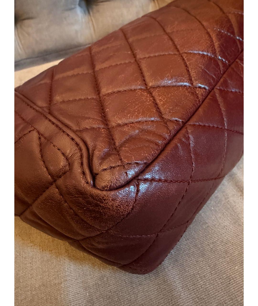 CHANEL Бордовая кожаная сумка через плечо, фото 6