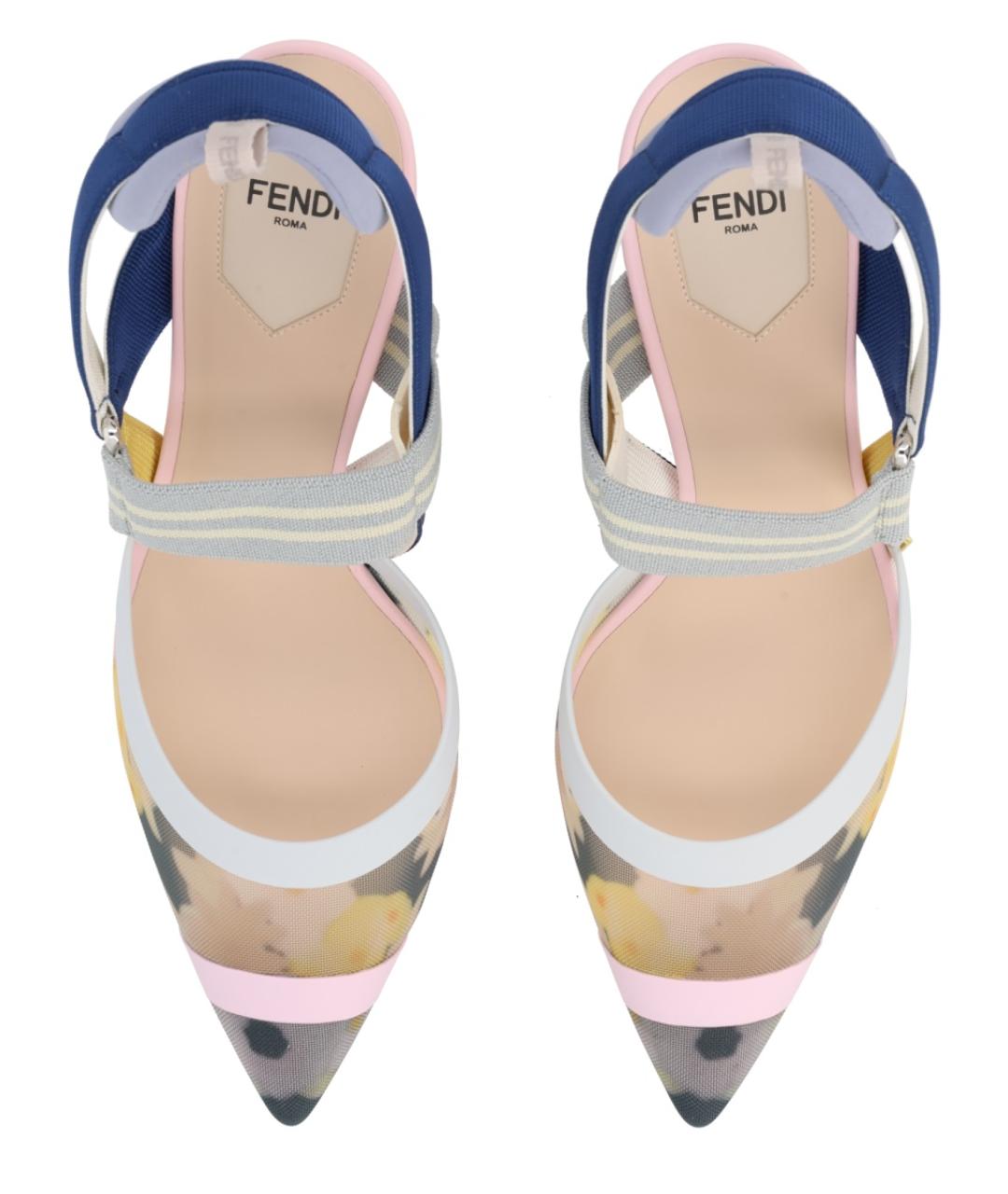 FENDI Мульти синтетические туфли, фото 5