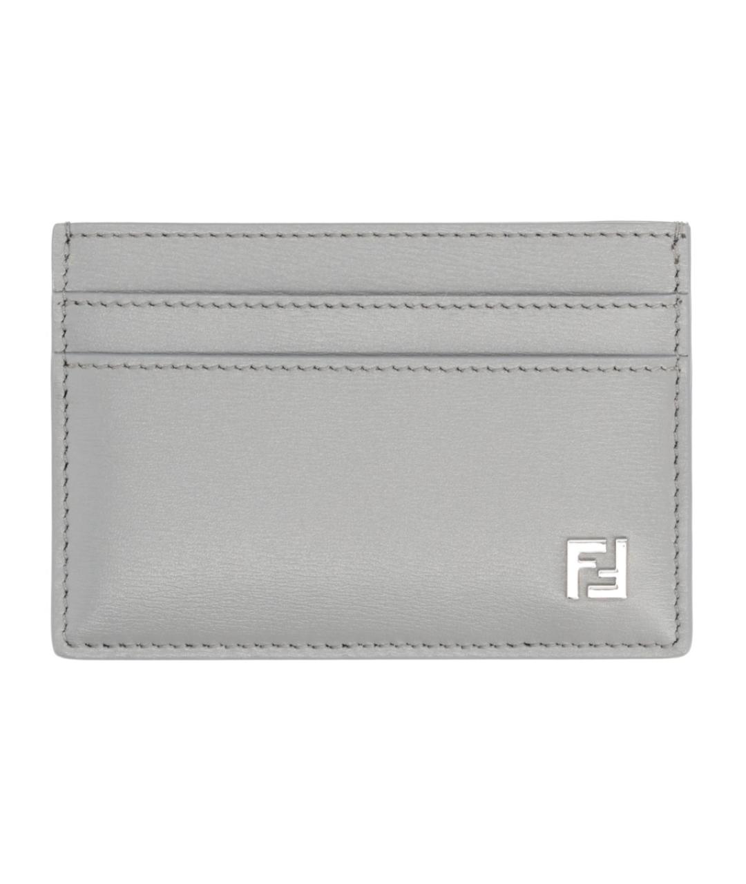 FENDI Серый кожаный кардхолдер, фото 1